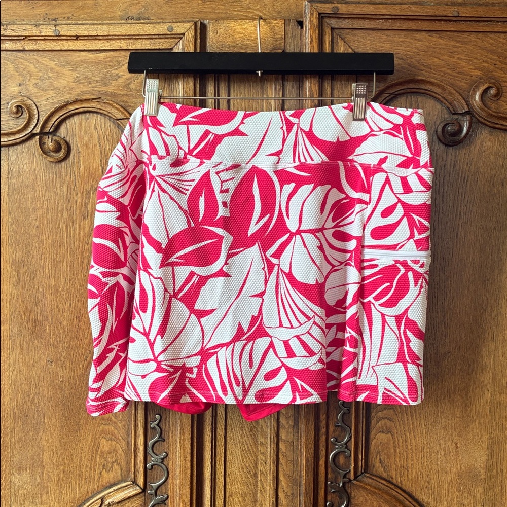 BEACH HOUSE PRINTED EMMA SWIM SKORT - JUNGLE PALMS ROSE - Picture 3 of 9